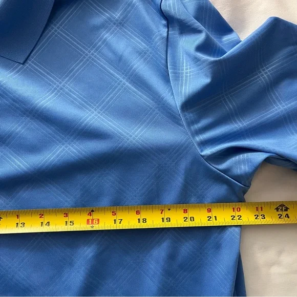 Chaps Men's Performance Golf Polo Shirt Blue Plaid Large - Picture 6 of 8